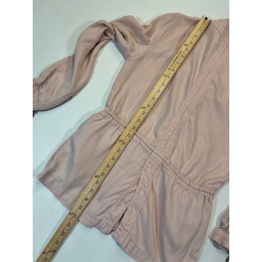 MAX Jeans XS Pink Tencel Utility Cargo Anorak Jacket Drawstring Lightweight - Picture 4 of 9